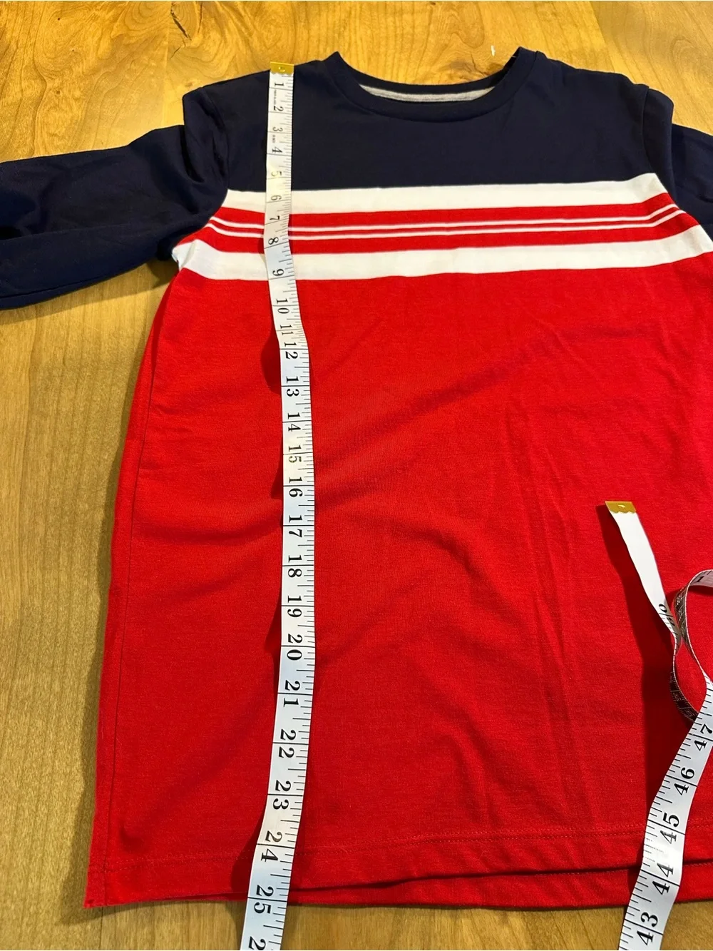 Old Navy Boys Colorblock Long Sleeve Tee Red Navy White XL 14-16 NWT